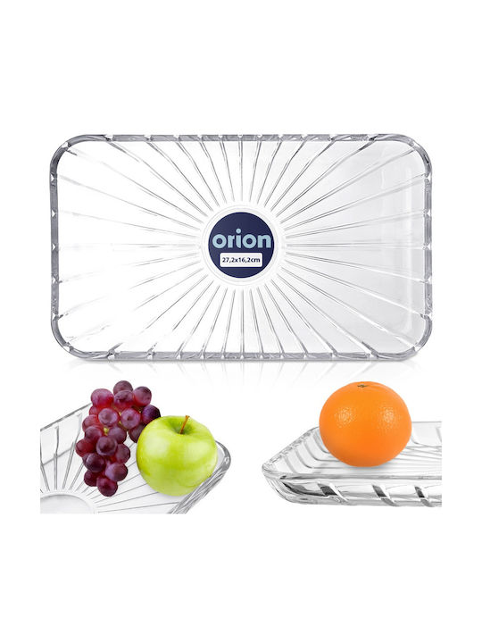 Orion Piată De Servire Rectangulară Din Sticlă Transparentă 27.5x16.5cm