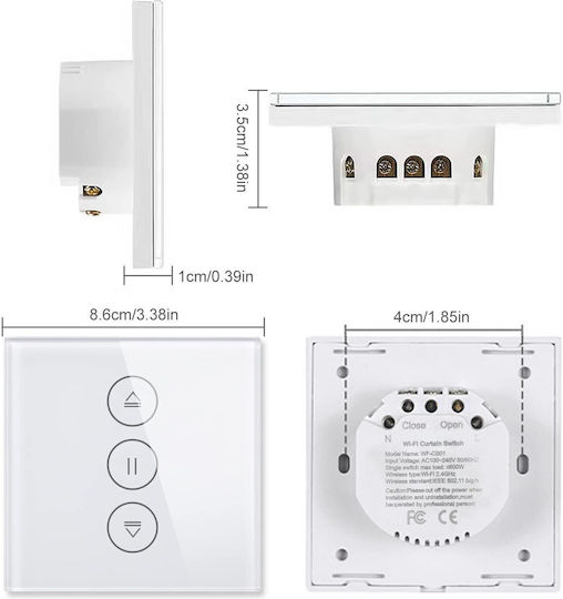 Recessed Wall Switch Wi-Fi Rolling Shutters