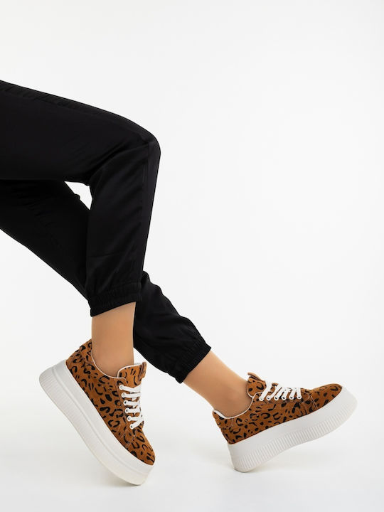 Adidași Flatforms Pentru Femei Leopard 3AL97_02_Maro_MEI