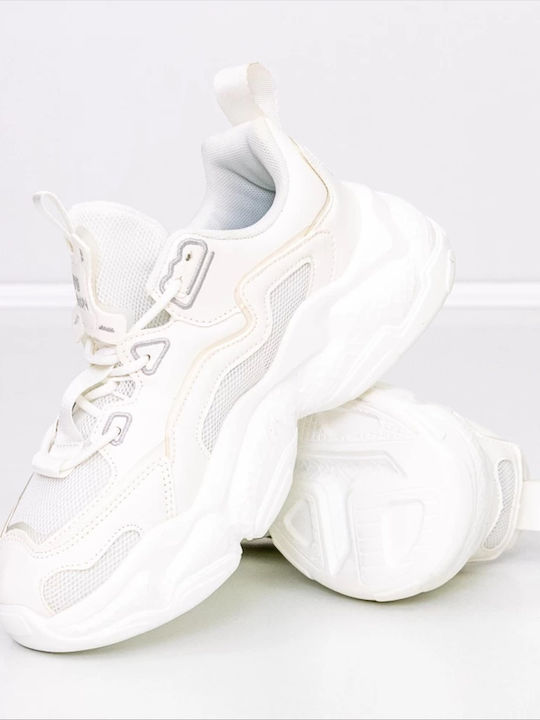 Adidași Flatforms Pentru Bărbați Albi