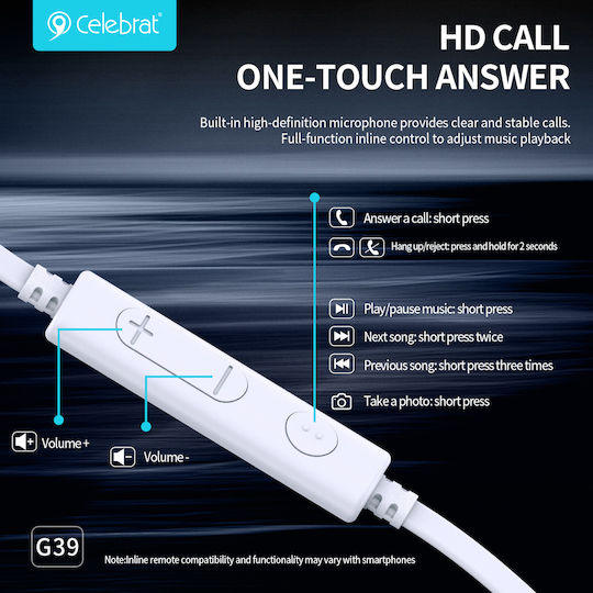 G39 Earbuds Căști Handsfree cu Mufă USB-C Negre