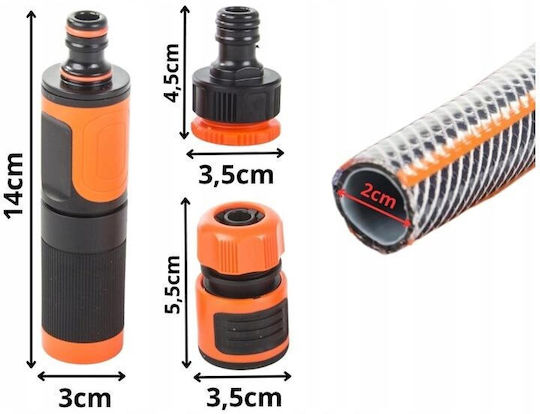 Градински Маркуч За Поливане 1/2" 30m 4 Слоя Пистолет За Поливане 7 Bar Divo Dv