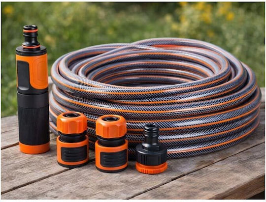 Градински Маркуч За Поливане 1/2" 30m 4 Слоя Пистолет За Поливане 7 Bar Divo Dv