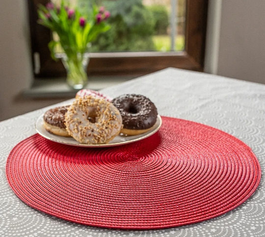 Altom Round Plastic Placemats Red 38cm