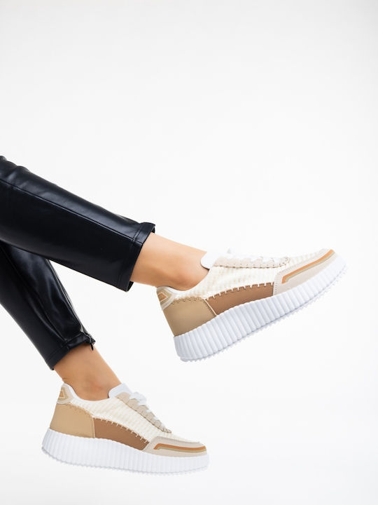 Adidași Flatforms Pentru Femei Bej