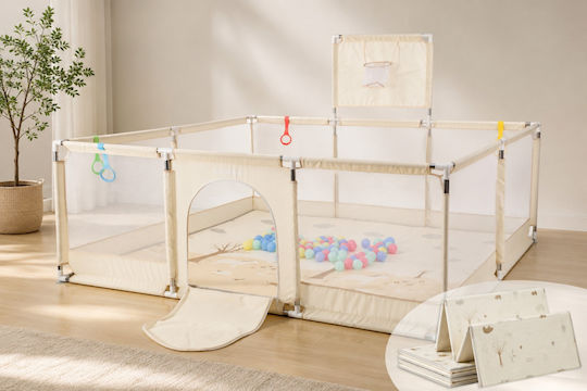 Park with Mattress Beige 200x180cm