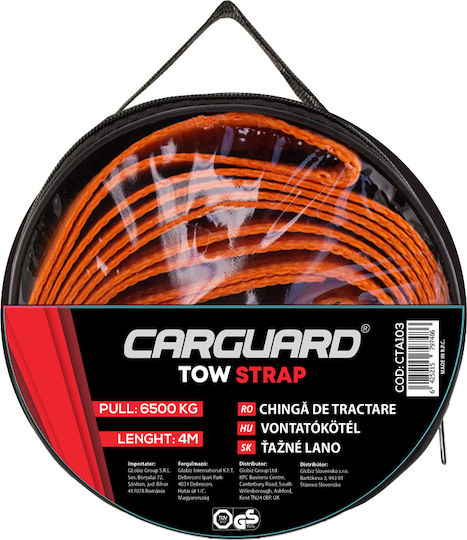 Car Tow Rope 6500 Kg 4 M Metal Carabiners
