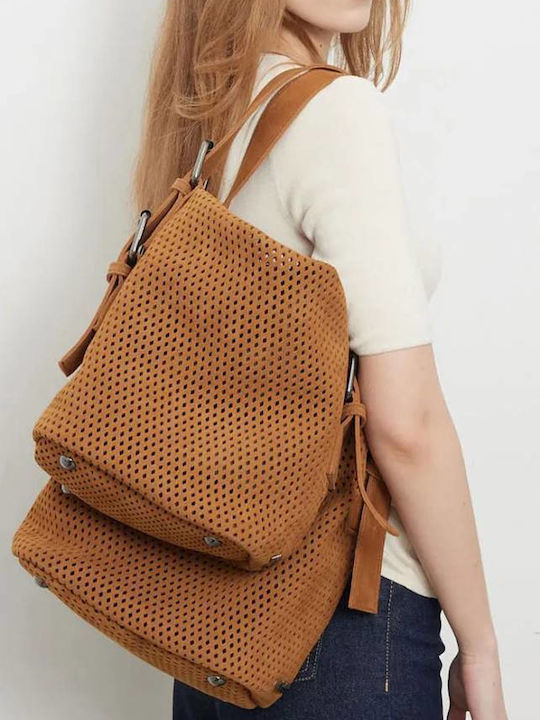 Day To Leather Women's Shoulder Bag Suede Tabac Brown