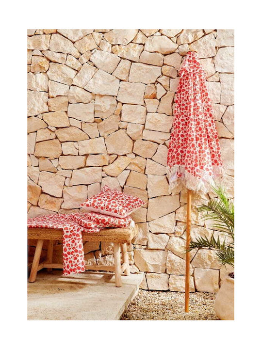 Kaemingk Μαξιλάρι Καρέκλας Κήπου με Πλάτη Red/white 40x40εκ.