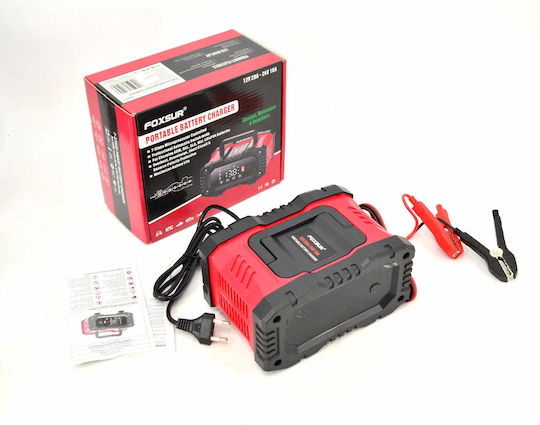 Foxsur Φορτιστής Μπαταρίας Αυτοκινήτου 12/24V 20A