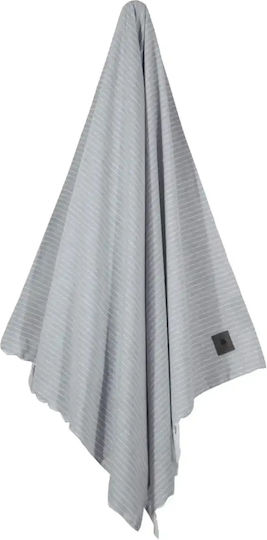 Greenwich Polo Club Beach Towel Pareo Cotton Gray with Fringes 80x170cm