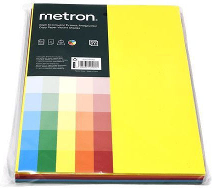 Metron Χαρτι Α4 160gsm 5 Χρωματα Εντονα 100 Φυλλα