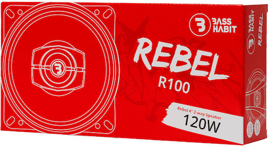 Bass Habit R100 Rebel Σετ Ηχεία Αυτοκινήτου Ομοαξονικά 4" με 40W RMS (2 Δρόμων)