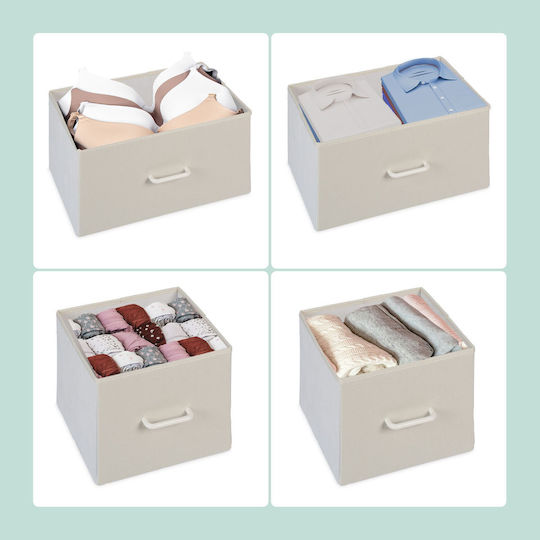 Storage Drawers from Wood Metal and Fabric L100xW30.5xH85cm