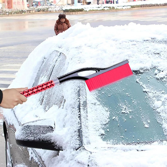 Perie și Răzuitoare de Gheață Auto Alista Home Multifuncțională Detasabilă Mâner Antiderapant Aluminiu Plastic Fragmentare Gheață Pe Parbriz Soluție de Iarnă Dezghețare 68x24x11.1 Cm Roșie