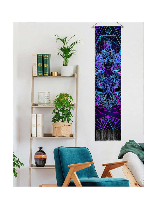 FRIPIA Hanging Wall Decor Blue Fabric 130x32.5cm