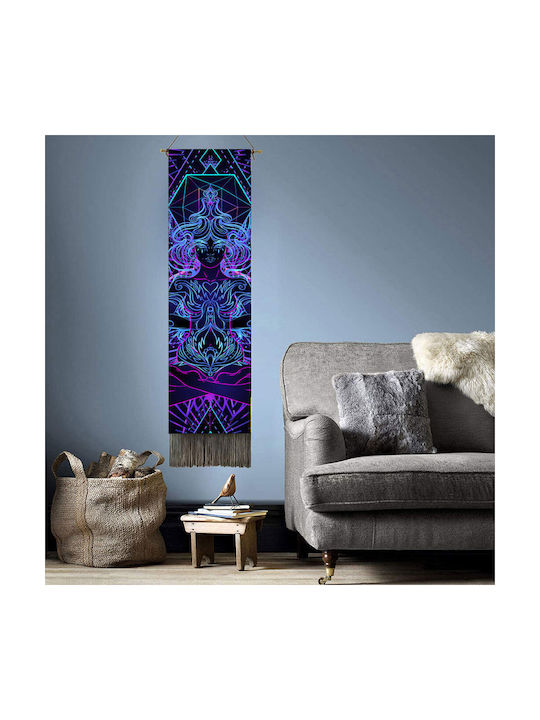 FRIPIA Hanging Wall Decor Blue Fabric 130x32.5cm