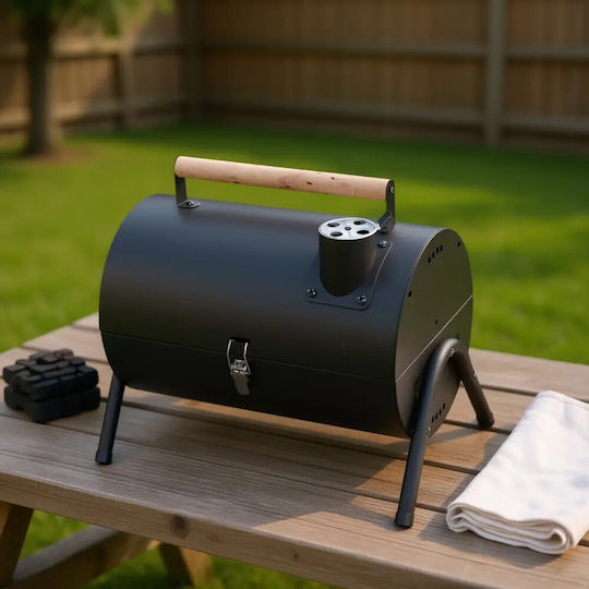 Barbecue Charcoal Kinghoff Kh 2032 Portable Adjustable Ventilation 180° Opening Cover Lock Steel Black