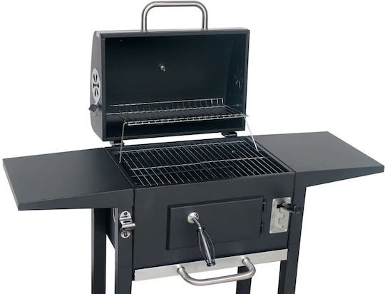 Klausberg Kb 9034 Holzkohlegrill Kamin Mit Einstellbarer Belüftung Asche Schublade Thermometer Stahlräder Schwarz