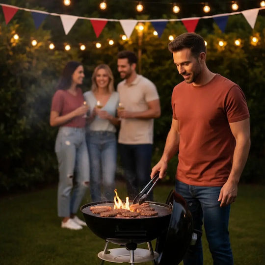 Barbecue Charcoal Kinghoff Kh 2033 Adjustable Ventilation Wheels Steel Black