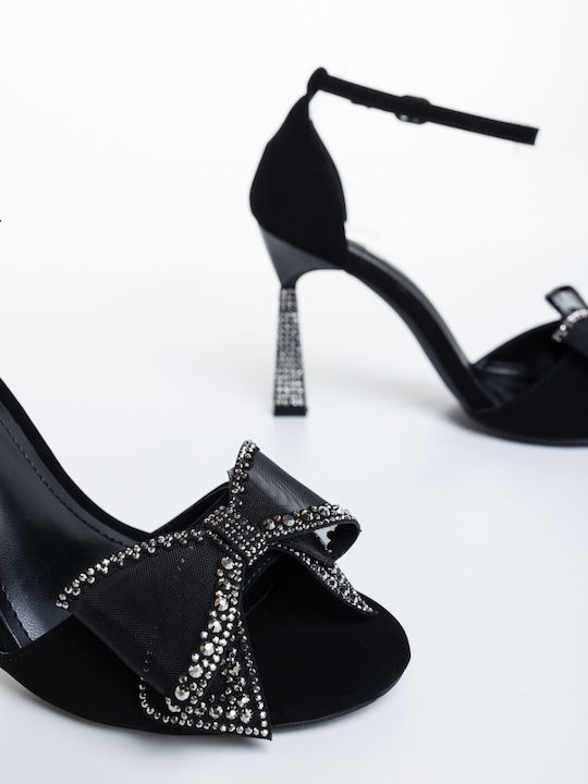 Sandale Elegante Damă Din Material Negru