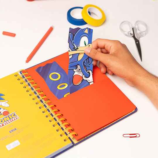 534654 Academic Spiral Diary Hard Cover 2026/2027 Weekly 12 Months 15x21cm Sonic Hedgehog