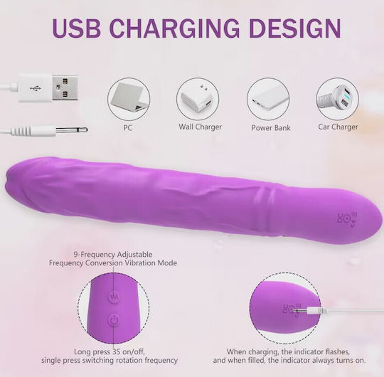Mokko Toys Realistic Vibrator 22.7cm Purple