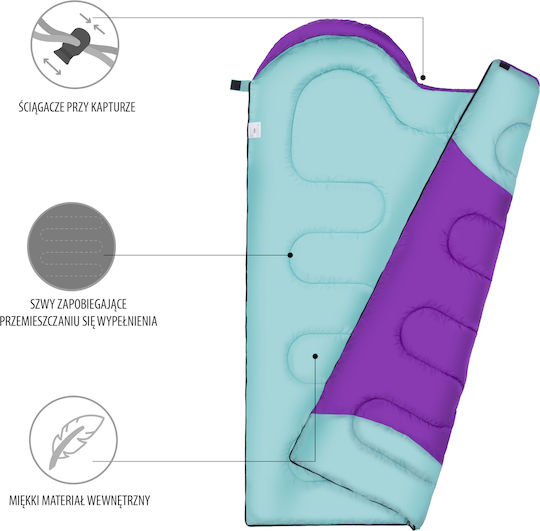 Nils Sleeping Bag Μονό Καλοκαιρινό Nc2008 Fioletowo-tukusowy