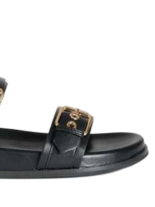 Morgan Leather Women's Flat Sandals Black