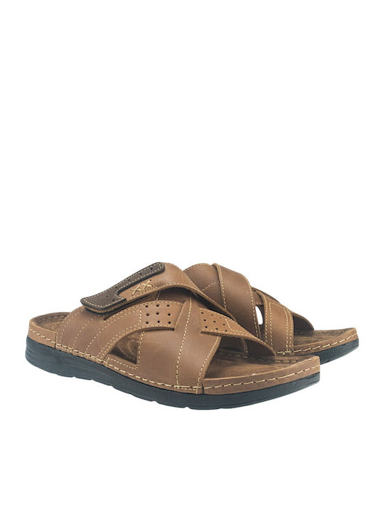 Damen Flache Sandalen Tabac Braun