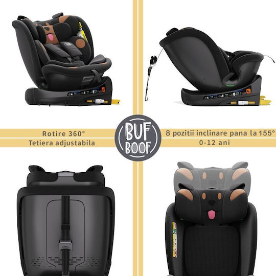 Buf Boof B-Joy Deluxe Столче За Кола i-Размер С Isofix Черно 0-36 кг