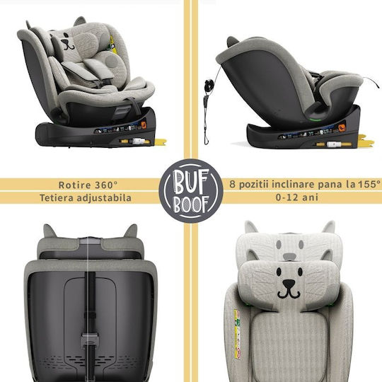 Buf Boof B-Joy Deluxe Car Seat i-Size with Isofix Light Grey CAT 0-36 kg