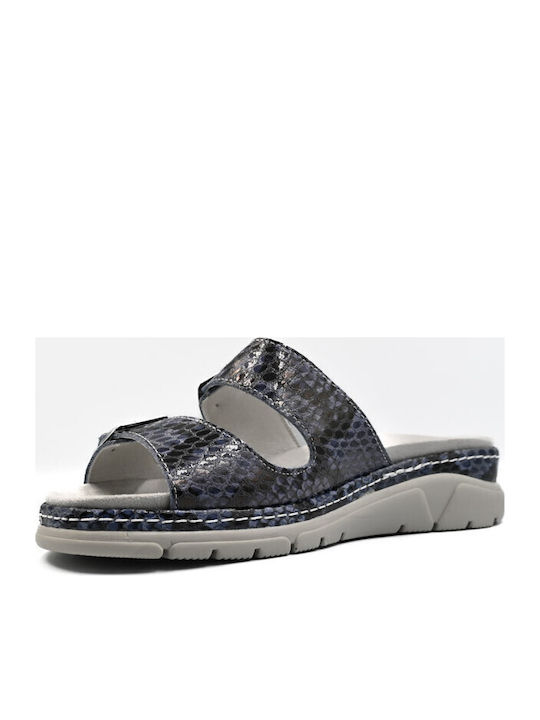 Damen Anatomische Blaue Flatforms Sandalen