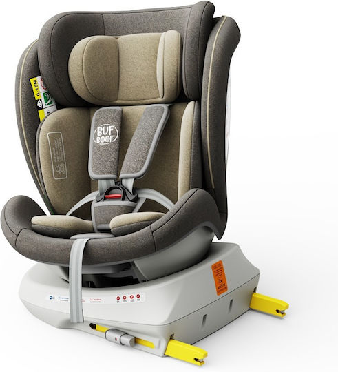 Buf Boof TWT Plus Deluxe Scaun Auto pentru Copii High-back Booster i-Size cu Isofix Light Brown 0-36 kg