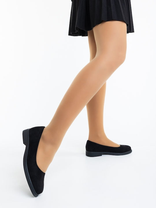 Damen Ballerinas aus Leder in Schwarz