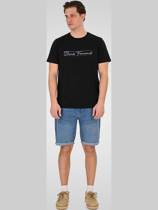 Double Herrenblusen Kurzarm T-Shirt Schwarz Double Herrenblusen Kurzarm T-Shirt Schwarz