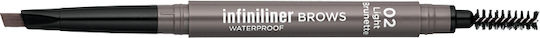 Mon Reve Infiniliner Gel Brow Pencil Waterproof Pencil For Eyebrows 02 Light Brunette