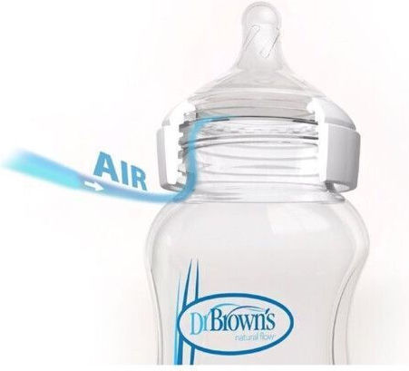Dr. Brown's Set Plastic Baby Bottles Anti-colic with Silicone Teat Brown 270ml 2 Pieces
