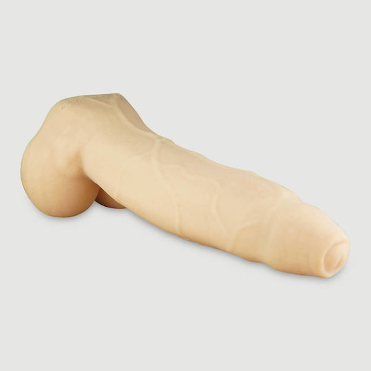 Huge Silicone Dildo Veins & Base Thick Straight X-Large Platinum Silicone Dildo Veins 32 Cm Natural