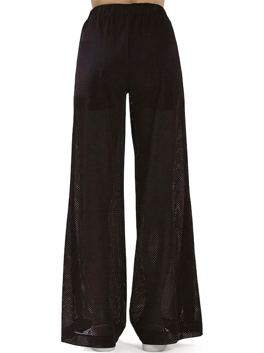 Access Women's High Rise Pantaloons with Rubber Band in Wide Leg Style Striped Ecru-Black Access Women's High Rise Pantaloons with Rubber Band in Wide Leg Style Striped Ecru-Black