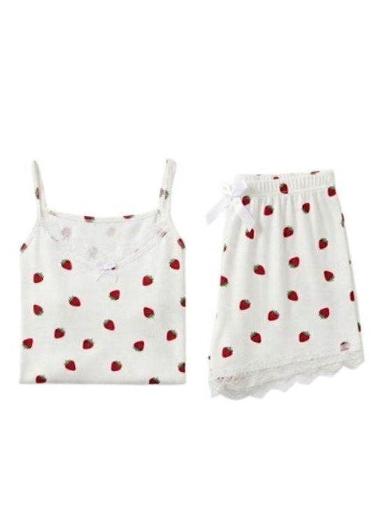 Soccus Set Pijamale Dama De Vară Alb