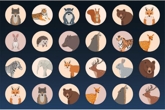 533583 Drawing Pad 23x33cm 40 Sheets Must Team Self-Adhesive Stencil 2 Pages Color 2 Designs Jungle Set 12 Pieces Set 12 Pieces