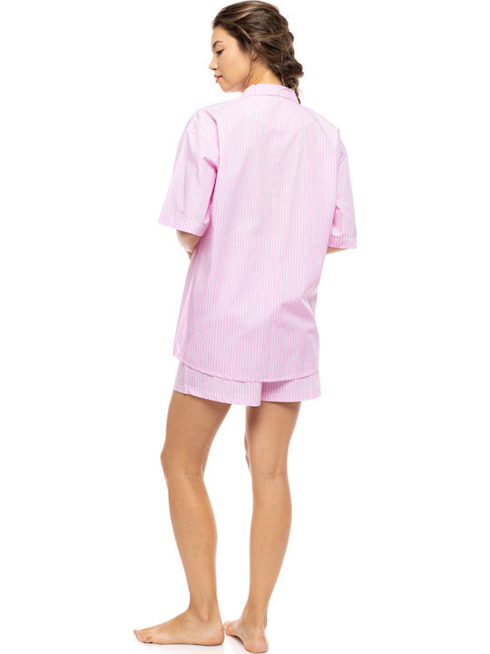 Pink Label Καλοκαιρινό Γυναικείο Παντελόνι Πιτζάμας Blue Cloud