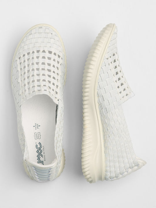 Anatomische Damen Slip-Ons Leder Weiße