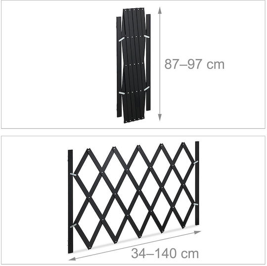 Relaxdays Διαχωριστικό Σκύλου σε Μαύρο Χρώμα 140 x 20.5εκ.