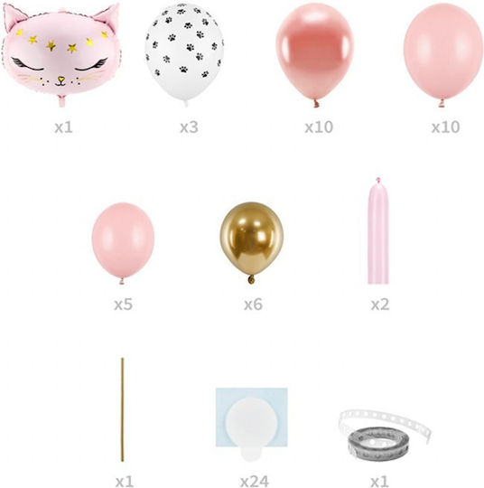Pink Balloon Bouquet Cat Decoration Set for Party GBN12