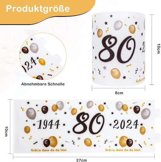 Seutgjie Decorative Lanterns 80th Birthday Set 12 White