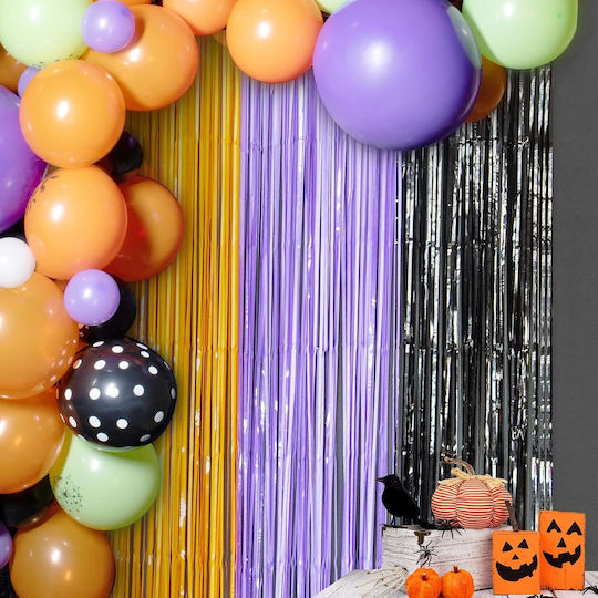 Halloween Decoration Background Orange Purple Black 3 Pieces 1x2 M