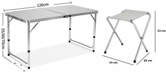 Table Set for Camping Foldable in Black Case