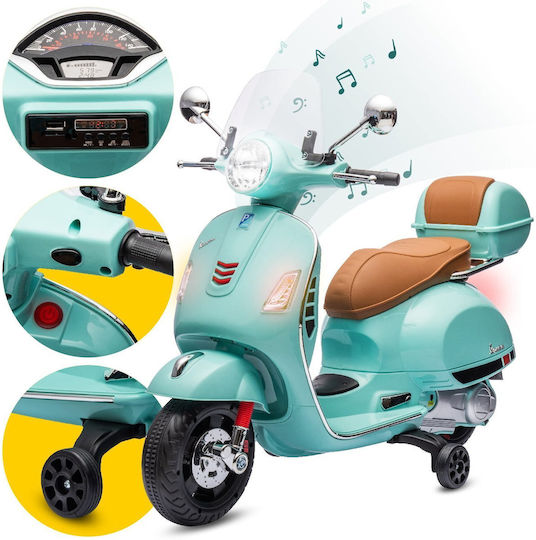 Παιδική Vespa Scooter with Trunk Ηλεκτροκίνητη Τιρκουάζ